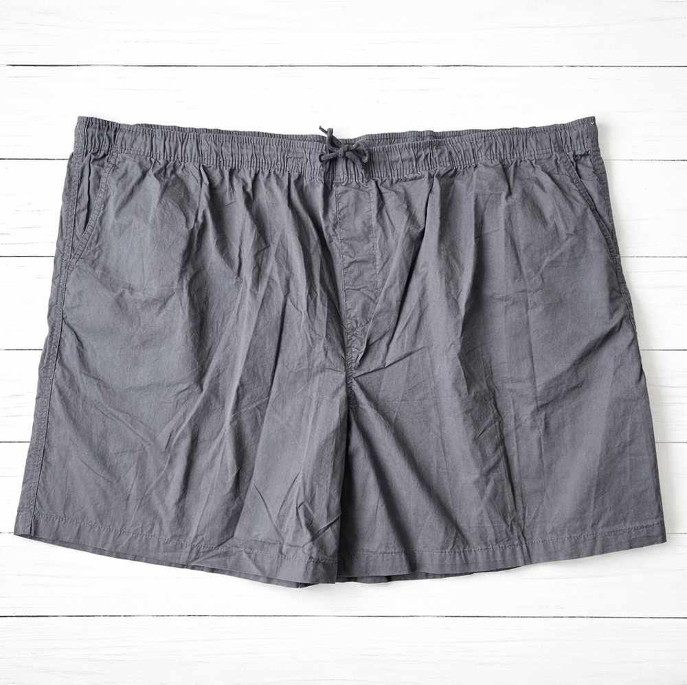 Basic Editions Gray Cotton Shorts 4XL Big Men Elastic Waist Casual NWT